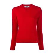 Rød Heart V-Neck Pullover Sweater