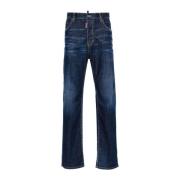 Marineblå Straight-Leg Denim Jeans