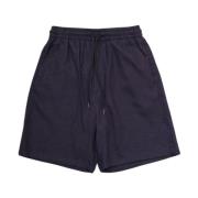 Mørkeblå Linned Shorts