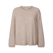 Cashmere Sweater Sand Oversized Cable