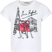 Eiffel Tower Print Hvid T-Shirt