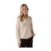 Ivory Mohair Polo Sweater
