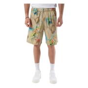 Bomuld Bermuda shorts med snøre talje