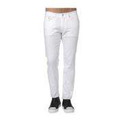 Hvid Bomuld Slim Fit Jeans