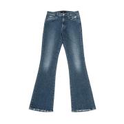 Højtaljede kickflare jeans i mørkeblå