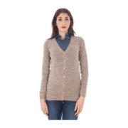 Beige Wool Buttoned Cardigan