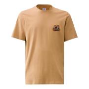 Orange Bomuld T-shirt med Ribbet Crew Neck