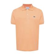 Orange Polo Shirt med Logo Appliqué