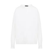 Hvid Mohair Pullover Sweater