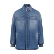 Blå Denim Quiltet Skjorte SS24