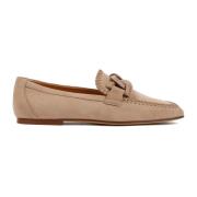 Beige Suede Loafers