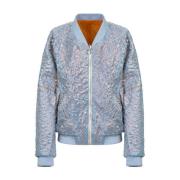 Stilfuld Bomberjakke Sea Foam & Orange