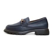Blå Læder Platform Loafers