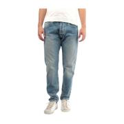 Blå Slim Fit Jeans med knaplukning