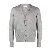 Grå RWB-Stripe Button-Up Cardigan Sweater
