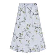 Elegant Midi Nederdel med Stilfuldt Print