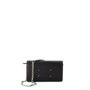 Grained Leather Chain Signature Wallet