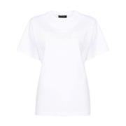 Hvid Bomulds T-shirt med Logo