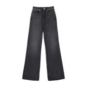 Flared jeans i sort denim