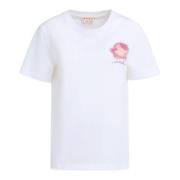 jersey t-shirt med blomstret lap
