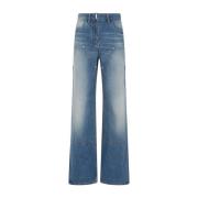 Blå Distressed Bomuld Jeans