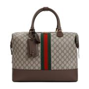 Beige Ebony GG Tekstil Duffle Taske