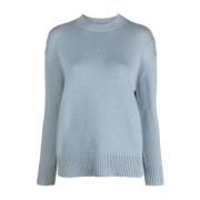 Intarsia-Knit Crew-Neck Sweater Grey
