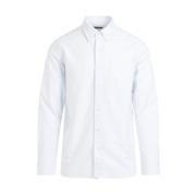 Hvid Stribet Slim Fit Skjorte