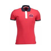 Rød Polo T-shirt med Broderi