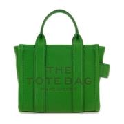 Grøn Læder Mikro Tote Taske Håndtaske