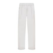 Beige Pull-On Pant med Guld Hardware