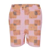 Shorts med Pink Cube Mønster