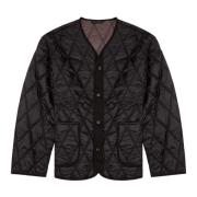 V-hals jakke i quiltet nylon