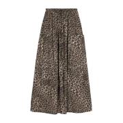 Leopard Print Flared Skirt