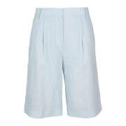 Linned Bermuda Slit Shorts