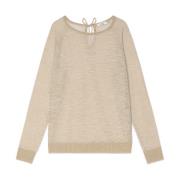 Linned bådhals sweater