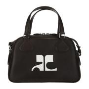 Håndtaske med justerbar skulderrem og logo