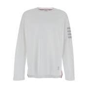 Hvid Sweater med 4 Bar Stripe
