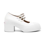Hvide flade sko med gummispids