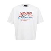 Hvid Tow Truck Print T-Shirt