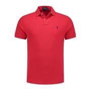 Rød kortærmet poloshirt