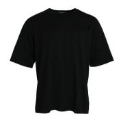 Sort præget logo rund hals t-shirt