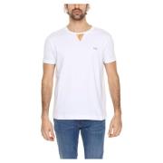 Hvid Bomuld T-shirt Korte Ærmer