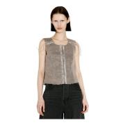 Kanvas Lace-Fastening Crewneck Vest