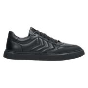 Herre Sort Læder Lav-Top Sneakers ER00111760