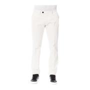 Hvid Bomuld Zipper Jeans Pant