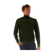 Grøn Merinould Turtleneck Sweater