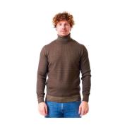 Merino uld turtleneck sweater med mini fletninger