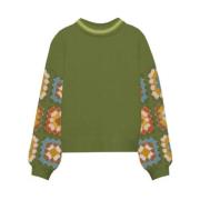 Blød Hæklet Sweater Grøn Danya