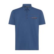 Blå Oxford Pocket Polo Skjorte